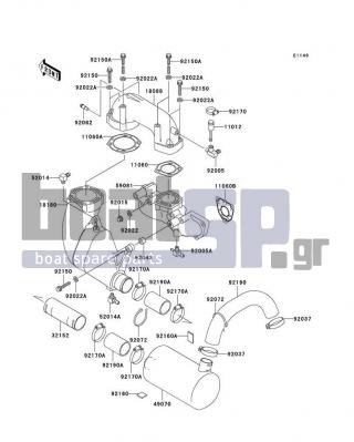 KAWASAKI - 900 STX 2001 - Exhaust - Muffler(s) - 32152-3758 - PIPE