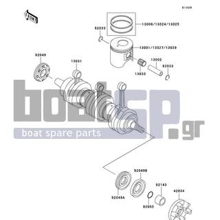 KAWASAKI - ULTRA 130 2001 - Engine/Transmission - Crankshaft/Piston(s) - 13029-3717 - PISTON-ENGINE L,O/S 0.50