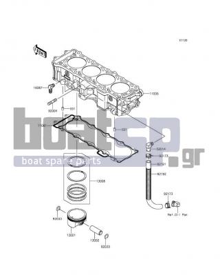 KAWASAKI - JET SKIΒ® ULTRAΒ® 310R 2014 - Engine/Transmission - Cylinder/Piston(s) - 11061-3770 - GASKET,CYLINDER BASE