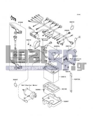 KAWASAKI - 1100 STX D.I. 2000 - Electrical - Electrical Equipment - 27008-3750 - KEY-LOCK,MAGNETIC SW,#3006