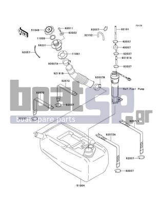 KAWASAKI - 1100 STX D.I. 2000 - Body Parts - Fuel Tank - 11061-3701 - GASKET