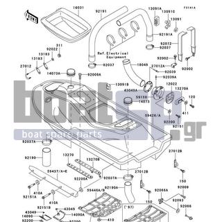 KAWASAKI - 1100 ZXI 2000 - Frame - Hull(JH1100-A2-A5) - 27012-3782 - HOOK,REAR