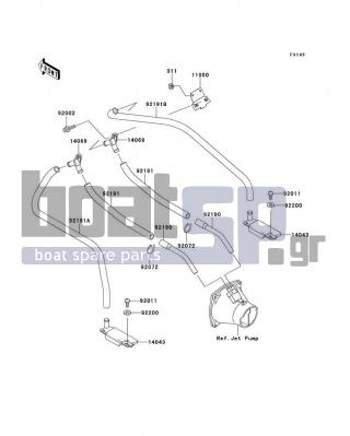 KAWASAKI - 900 STX 2000 - Body Parts - Bilge System - 92191-3821 - TUBE,FILTER-BREATHER(LH)