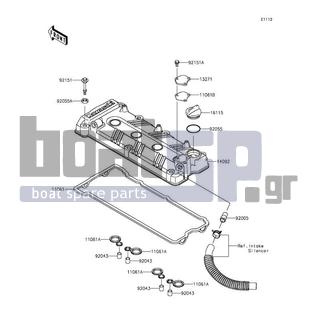 KAWASAKI - JET SKIΒ® ULTRAΒ® 310X 2014 - Engine/Transmission - Cylinder Head Cover - 92055-1352 - RING-O,HEAD COVER BOLT