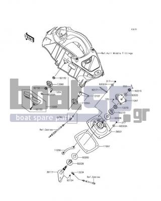 KAWASAKI - JET SKIΒ® ULTRAΒ® 310X 2014 - Εξωτερικά Μέρη - Handle Pole - 39021-3716 - BRACKET-HANDLE POLE