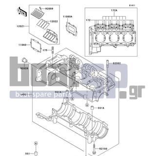 KAWASAKI - 1100 STX 1999 - Engine/Transmission - Crankcase