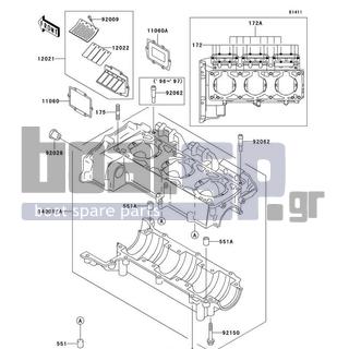 KAWASAKI - 1100 ZXI 1999 - Κινητήρας/Κιβώτιο Ταχυτήτων - Crankcase - 92009-1371 - SCREW,3X6