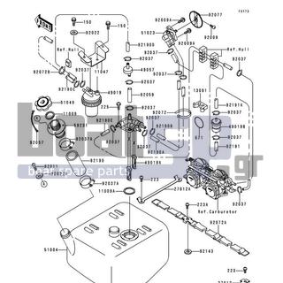 KAWASAKI - XI SPORT 1999 - Εξωτερικά Μέρη - Fuel Tank - 11047-3761 - BRACKET,FUEL FILTER