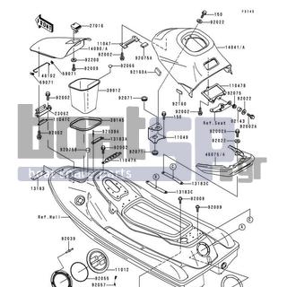 KAWASAKI - XI SPORT 1999 - Frame - Hull Fittings - 92002-3728 - BOLT,6X16