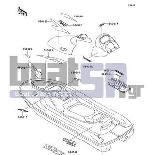 KAWASAKI - 1100 STX 1998 - Body Parts - Decals(JT1100-B1) - 56051-3809 - MARK,INTAKE COVER
