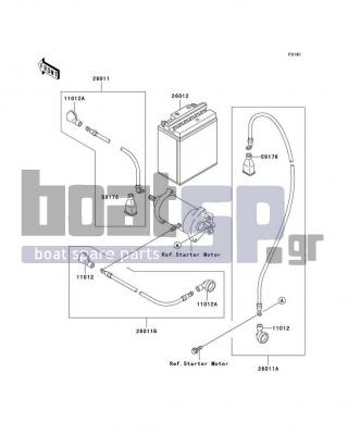 KAWASAKI - SXI PRO 1998 - Electrical - Electrical Equipment - 26011-3789 - WIRE-LEAD,BATTERY-SWITCH