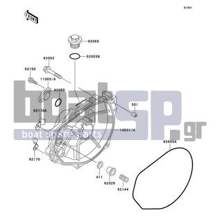 KAWASAKI - SXI PRO 1998 - Engine/Transmission - Engine Cover(s) - 92002-3726 - BOLT,6X30