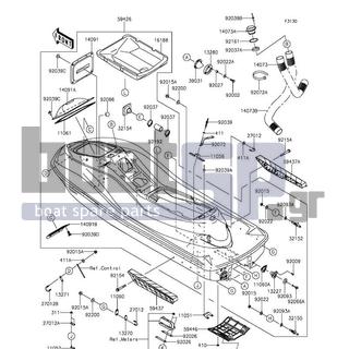 KAWASAKI - ULTRA 310LX 2014 - Frame - Hull - 32155-1511 - PIPE,COOLING