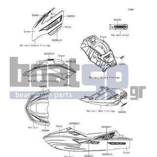 KAWASAKI - ULTRA 310R 2014 - Εξωτερικά Μέρη - Decals(NEF) - 56054-1457 - MARK,SIDE COVER,LH