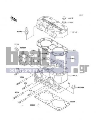 KAWASAKI - 750 ZXI 1997 - Engine/Transmission - Cylinder Head/Cylinder