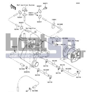 KAWASAKI - 900 ZXI 1997 - Engine/Transmission - Cooling - 92037-1173 - CLAMP