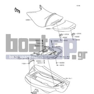 KAWASAKI - ULTRA 310R 2014 - Body Parts - Seat - 92210-3792 - NUT,LOCK,10MM