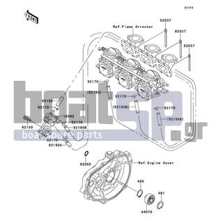 KAWASAKI - 900 ZXI 1997 - Engine/Transmission - Oil Pump - 92170-3750 - CLAMP