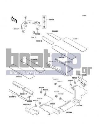 KAWASAKI - 900 ZXI 1997 - Body Parts - Pads - 53004-3756-RE - MAT,FLOOR,RR,J.S.VIOLET