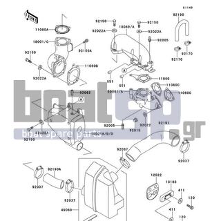 KAWASAKI - 750 SXI (CANADA ONLY) 1997 - Exhaust - Muffler(s) - 92015-1371 - NUT,CAP,8MM