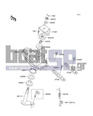 KAWASAKI - SS 1997 - Body Parts - Handle Pole - 92071-3792 - GROMMET