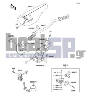 KAWASAKI - SS 1997 - Body Parts - Handlebar - 46012-3720 - HOLDER-HANDLE,UPP