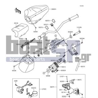 KAWASAKI - ULTRA 310X 2014 - Body Parts - Handlebar - 39087-0007-6Z - PAD-HANDLE,F.BLACK