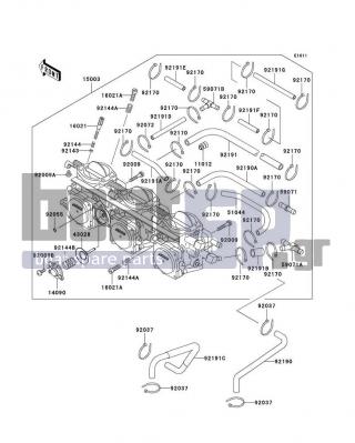 KAWASAKI - 1100 ZXI 1996 - Κινητήρας/Κιβώτιο Ταχυτήτων - Carburetor(JH1100-A1/A2) - 92190-3997 - TUBE