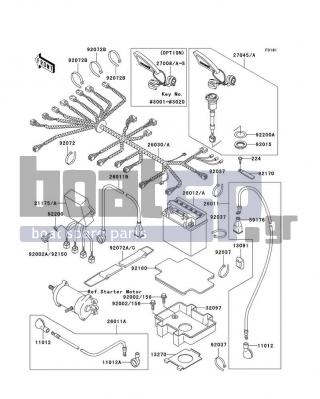 KAWASAKI - 1100 ZXI 1996 - Electrical - Electrical Equipment - 92200-3712 - WASHER,6.5X16X1.0