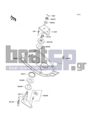 KAWASAKI - 1100 ZXI 1996 - Body Parts - Handle Pole - 39117-3709 - SHAFT-STRG