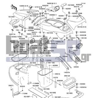 KAWASAKI - 1100 ZXI 1996 - Frame - Hull Fittings - 92071-3808 - GROMMET