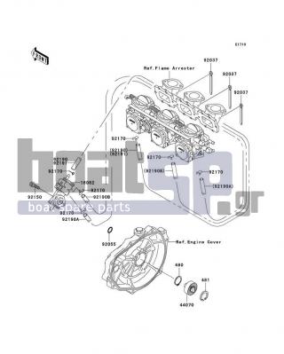 KAWASAKI - 1100 ZXI 1996 - Engine/Transmission - Oil Pump - 44070-3701 - DAMPER-ASSY