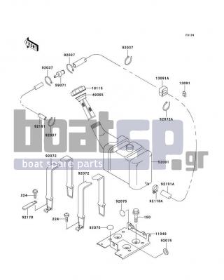 KAWASAKI - 1100 ZXI 1996 - Body Parts - Oil Tank(JH1100-A1) - 92072-3748 - BAND,BATTERY