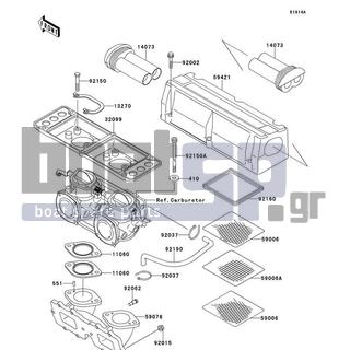 KAWASAKI - 750 SXI 1996 - Engine/Transmission - Flame Arrester(JS750-B2/B3)