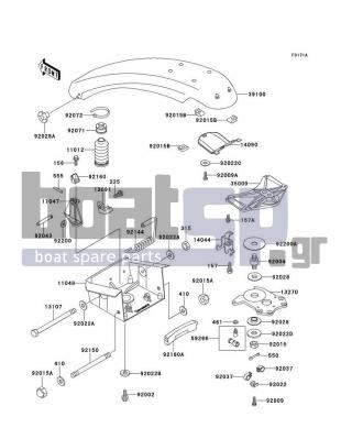 KAWASAKI - 750 SXI 1996 - Body Parts - Handle Pole(JS750-B2/B3)