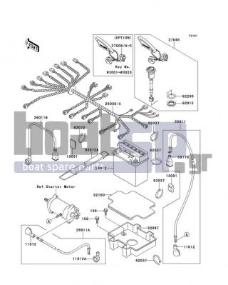 KAWASAKI - 750 ZXI 1996 - Electrical - Electrical Equipment(JH750-C1/C2) - 27008-3726 - KEY-LOCK,MAGNETIC SW,#3003