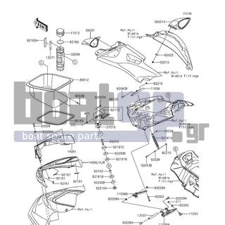 KAWASAKI - ULTRA 310X SE 2014 - Frame - Hull Front Fittings - 13271-3775 - PLATE,FIRE EXTINGUISHER