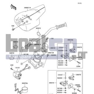 KAWASAKI - STS 1996 - Body Parts - Handlebar - 39075-3710 - LEVER-THROTTLE