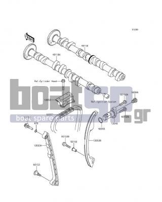 KAWASAKI - ULTRA LX 2014 - Engine/Transmission - Camshaft(s)/Tensioner - 12053-1432 - GUIDE-CHAIN,UPP