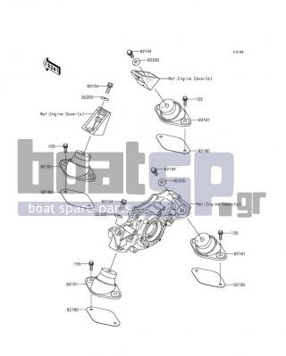 KAWASAKI - ULTRA LX 2014 - Κινητήρας/Κιβώτιο Ταχυτήτων - Engine Mount - 92154-3715 - BOLT,WSP,10X30