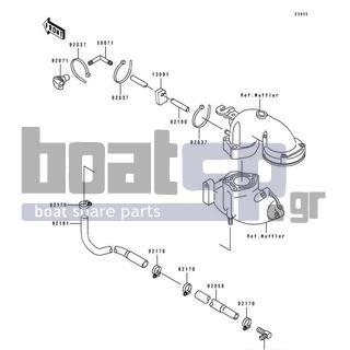 KAWASAKI - TS 1996 - Engine/Transmission - Cooling - 92059-3890 - TUBE,HULL-PUMP