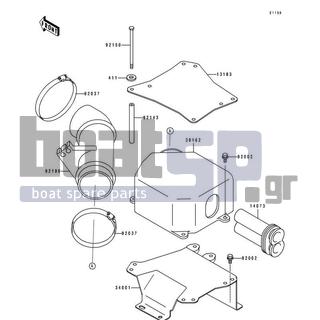 KAWASAKI - TS 1996 - Frame - Intake Silencer - 92037-3711 - CLAMP