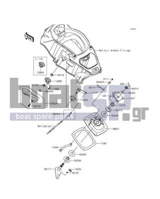KAWASAKI - ULTRA LX 2014 - Body Parts - Handle Pole - 92210-3800 - NUT,STEERING SHAFT,22MM
