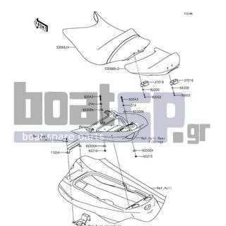 KAWASAKI - ULTRA LX 2014 - Body Parts - Seat - 92200-1543 - WASHER,6.5X16X2.0