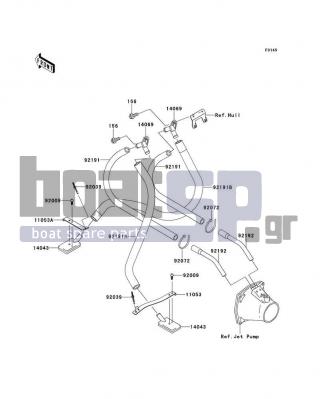 KAWASAKI - STX-15F 2013 - Body Parts - Bilge System - 92191-3988 - TUBE,BREATHER-HULL