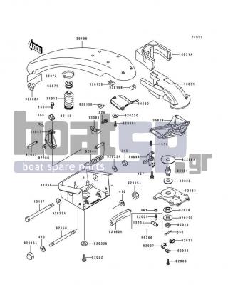 KAWASAKI - 750 SX 1995 - Body Parts - Handle Pole(JS750-A4) - 14044-3716 - HOLDER-CABLE