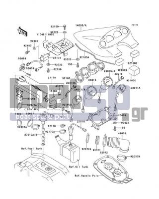 KAWASAKI - 900 ZXI 1995 - Electrical - Meters - 92170-3718 - CLAMP