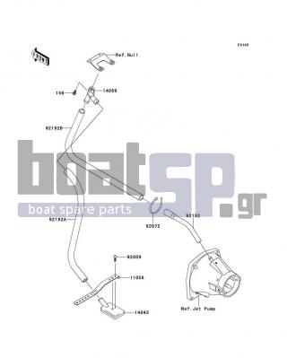 KAWASAKI - ULTRA 300LX 2013 - Body Parts - Bilge System - 92192-3753 - TUBE,HULL-NOZZLE