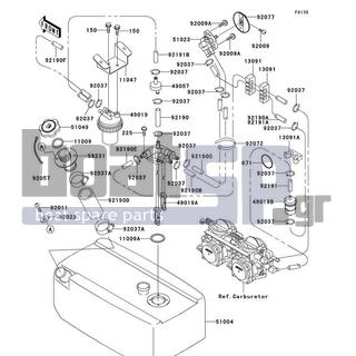 KAWASAKI - STS 1995 - Body Parts - Fuel Tank - 92057-3704 - CHAIN,COVER,L=100